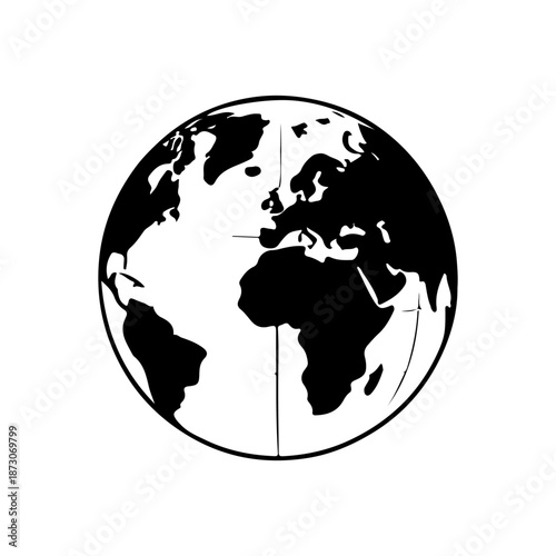 silhouette earth globe vector illustration
