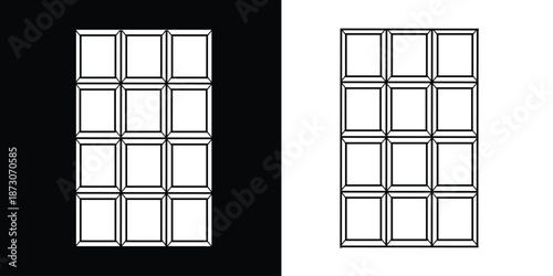 Chocolate bar icon. The chocolate bar was bitten into pieces. Vector illustration of a single chocolate bar for a Valentine's gift eps 10