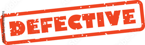 Red rubber stamp with defective text