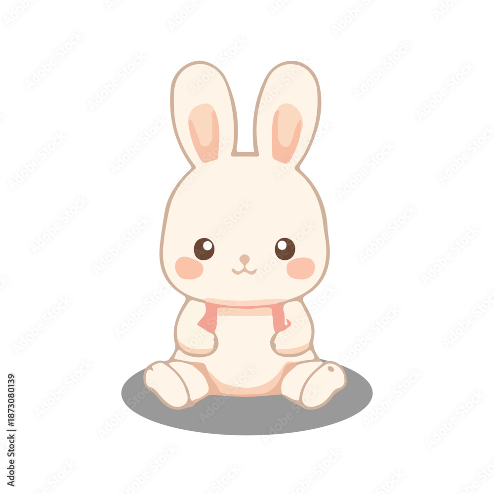 Obraz premium Cartoon rabbit giving bag vector