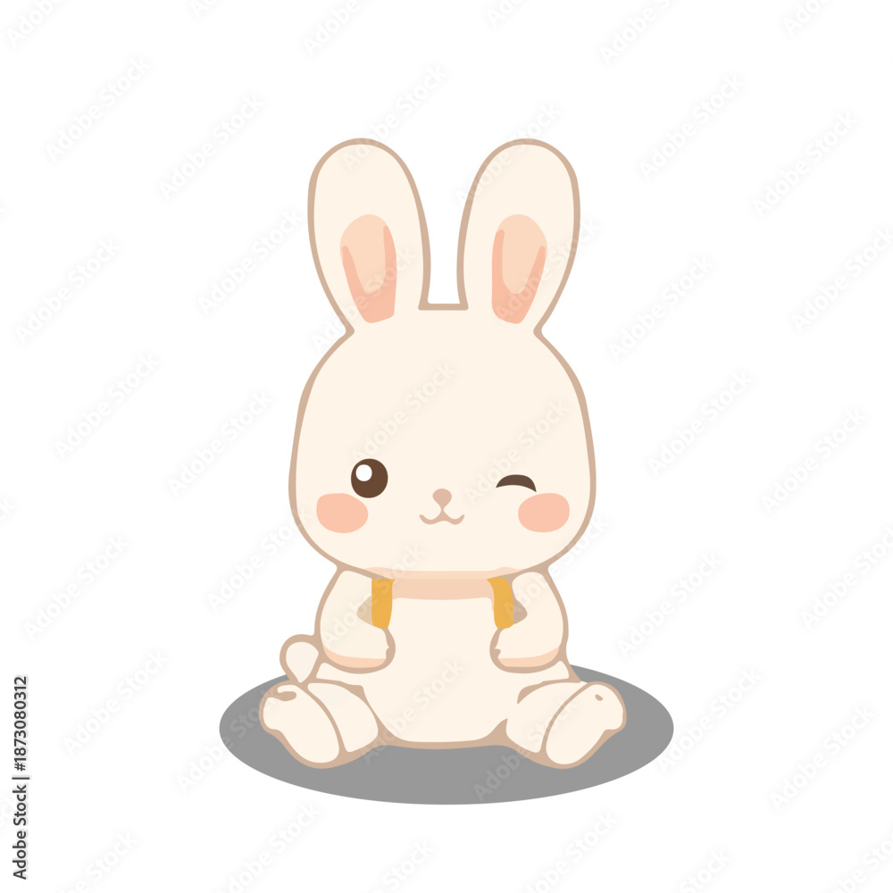 Obraz premium Cartoon rabbit holding book vector design