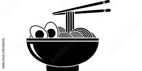 Authentic Ramen Noodle Bar Logo Silhouette