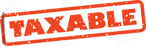 Taxable stamp seal logo with red ink