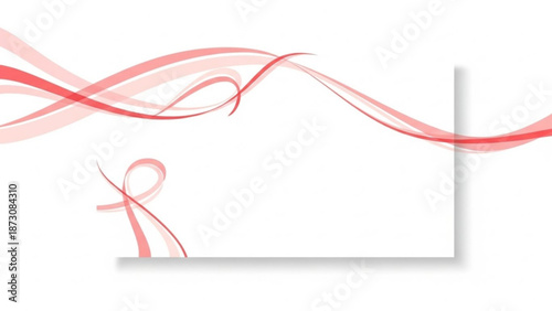 Abstract pink ribbon design with flowing lines for valentine's day  