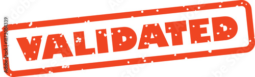 Validated rubber stamp seal with grunge effect