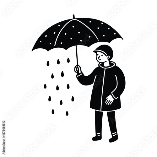 person with umbrella in the rain