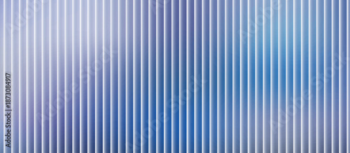 Vertical ribbed glass background, smooth navy blue gradient with white light reflection and soft optical distortion, corporate modern texture, vector illustration