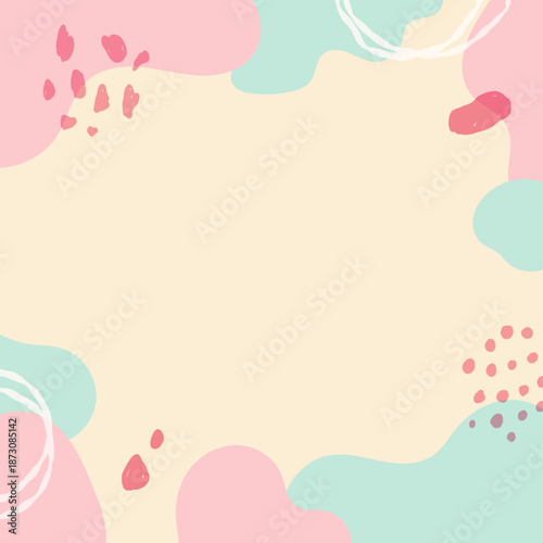 流体シェイプとあしらいの春をイメージしたフレーム 1:1サイズ