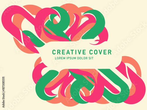 Colorful Intertwined Ribbons Creative Cover Design.