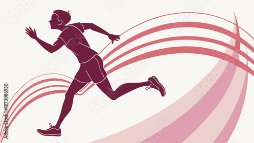 Silhouette of a person running, a feeling of energy and dynamism.