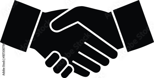Professional business handshake agreement symbol, Successful deal and partnership icon