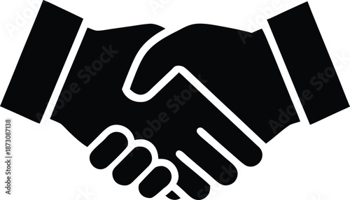 Professional handshake agreement business partnership symbol, Vector icon successful cooperation meeting