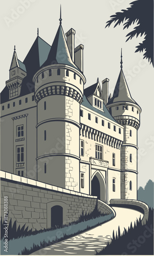 Majestic Castle Illustration A Timeless Architectural Marvel.
