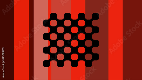 Round chess board Abstract mosaic background, flat color illustration