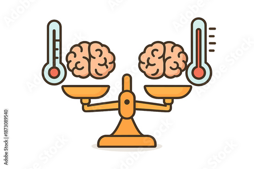 Balancing brain activity and temperature for decision making in various situations