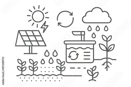 Solar energy and rainwater harvesting for sustainable farming in agriculture