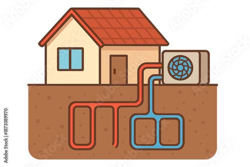 Understanding ground source heat pumps and their installation near a house in a residential area