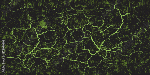 Minimalist Abstract Green Grunge Texture with ground cracks For Banner, Cover, and Flyer. vector illustration