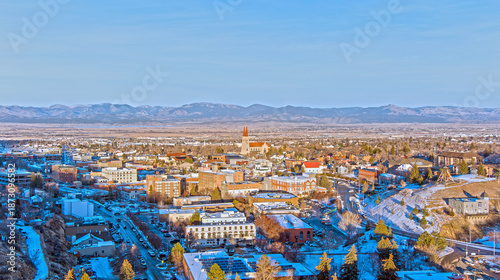 Принти на полотні Aerial view of Helena, Montana in December
