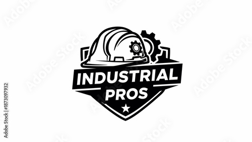 Industrial machinery logo with gear and star symbolizing professional industrial services