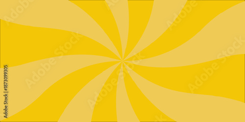 Hypnotic spiral effect with conveys motion, energy, and warmth. Sunburst background vector illustration pattern beam rays. Vector Abstract orange sun rays and sunburst backdrop background.