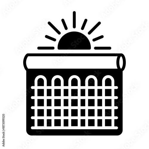 Solar thermal collector outline vector icon