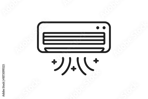 Climate and comfort icon set featuring air conditioning, temperature, cooling, heating, fan, thermostat, ventilation, humidity and more.
