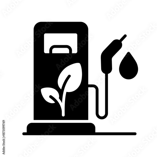 Biofuel filling station outline vector icon