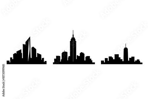 Cityscape and skyline icon set. Containing buildings, urban, architecture, skyline, tower, construction, metropolis, view, horizon, towers, space,