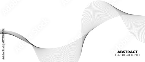 Abstract wave element with curved wavy lines representing a digital frequency equalizer. Clean line art vector illustration created using blend technique.