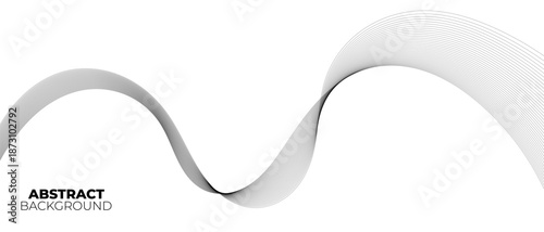 Abstract wave element with curved wavy lines representing a digital frequency equalizer. Clean line art vector illustration created using blend technique.