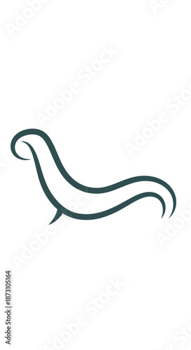 Elegant chaise lounge line art on white background.