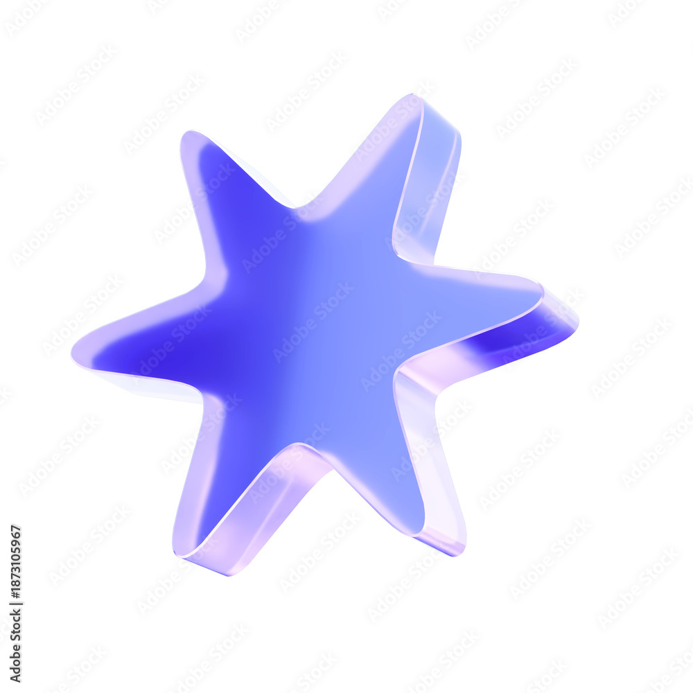 Obraz premium 3D Glass star icon, representing excellence success and premium quality award concept. Transparent liquid Glass design icon, trending glass icon for graphic design, 3d illustration.