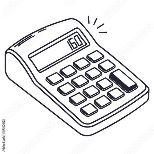 Illustrated calculator with display