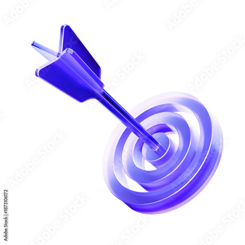 Foto 3D Glass target icon, concept of goal achievement success and marketing business objective strategy