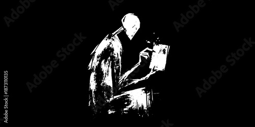 Abstract figure drawing in monochrome