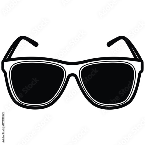 Sunglasses outline vector illustration, line art
