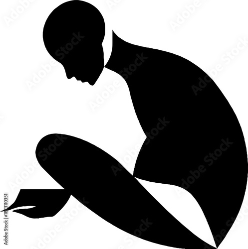 Silhouette of a seated person deep in thought