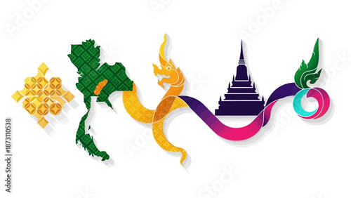 Thailand Travel and Culture Symbols
