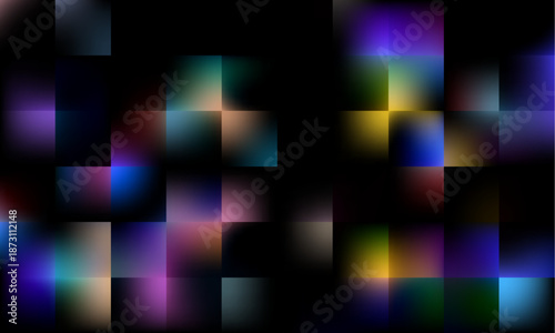 This vibrant abstract background features colorful mosaic patterns enhanced by light effects, creating a dynamic visual experience that draws viewers