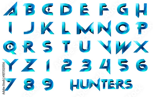 Hunters chrome 3D alphabet