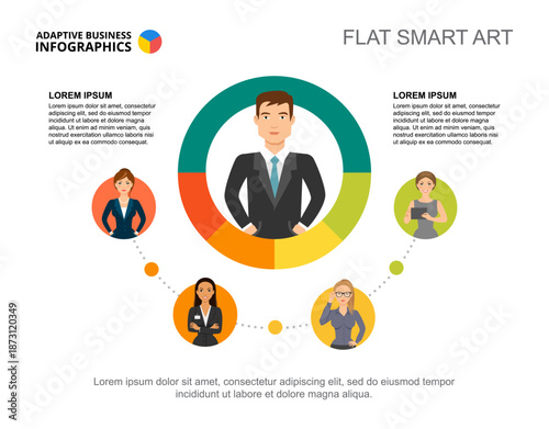 Two options workflow process chart template for presentation