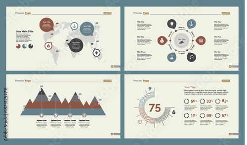 Four Logistics Slide Templates Set