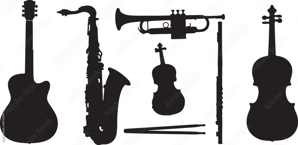 Fototapeta premium Vector Illustration of a Pink Violin on a Light Blue Background