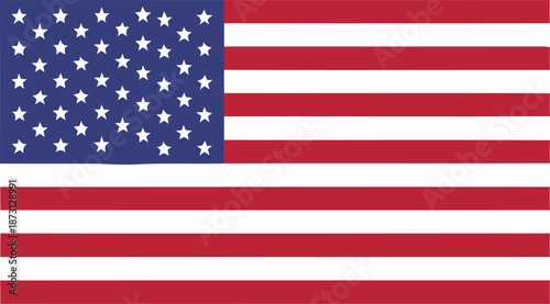 Flag of the United States of America waving in the wind on a clear day