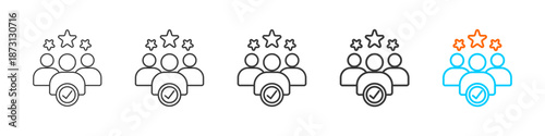 satisfaction  icon set multiple style collection	
