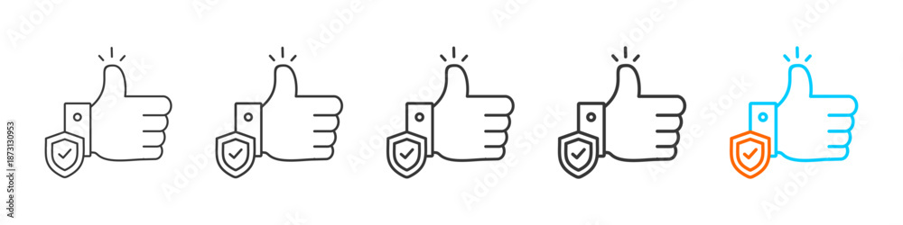 Obraz premium reliability icon set multiple style collection 