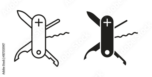 Swiss Knife icon in simple flat trend modern graphic design abstract logotype element