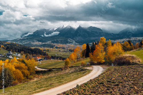 Polish Tatra Mountains seen from Czarna Gora viewpoint