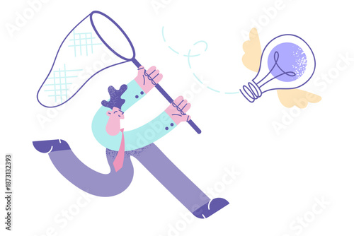 Motivated businessman hunt for creative business idea